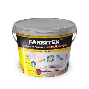 Краска ВД акриловая FARBITEX интерьерная 3 кг, д/вн. работ