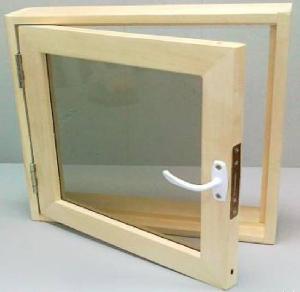 Оконный блок  900х900х80 (двойное стекло, фурнитура, уплотнитель) СОСНА 