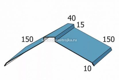 Планка конька плоского 6002 зел. 150х150х2000